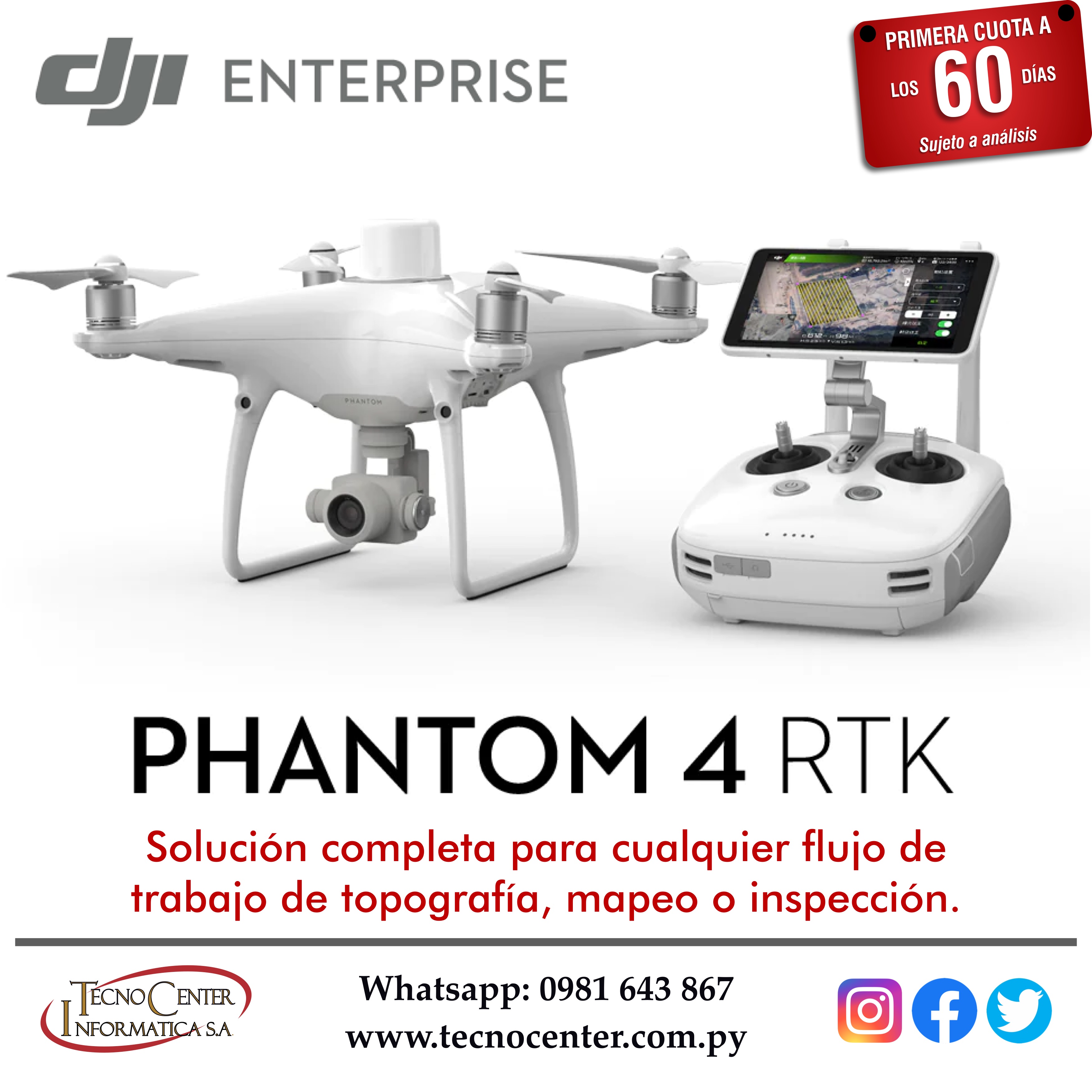 Drone Topográfico DJI Enterprise Phantom 4 RTK